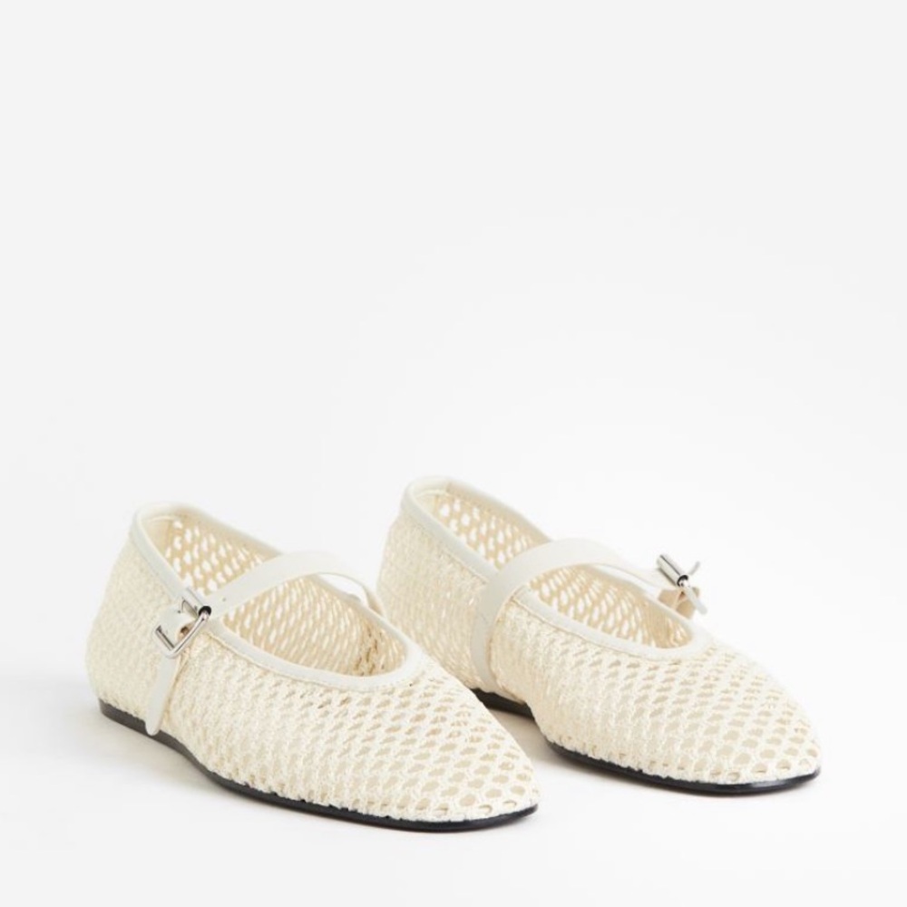 H&M Mesh/Fishnet/Braided Ballet Flats Sz 8